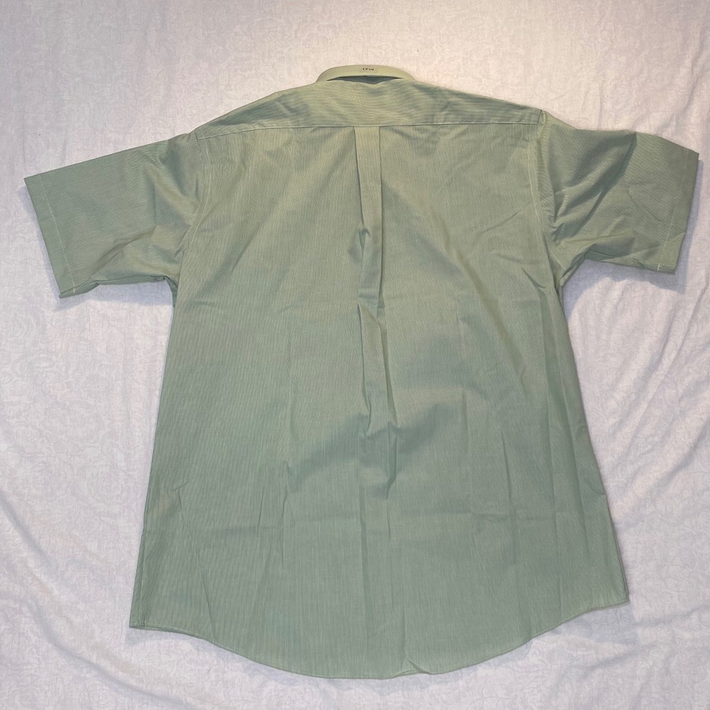 Stafford Performance Super Shirt Mens 17.5 Green White Stripe Classic Fit NWT - Picture 10 of 10